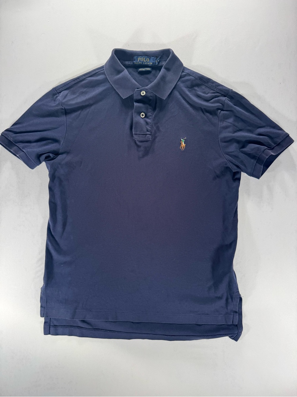 Ralph Lauren Navy Boys Polo Shirt with Multicolor Pony Logo